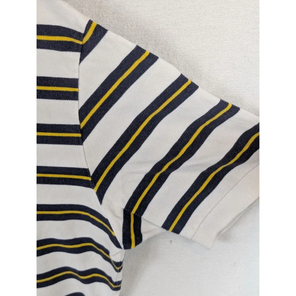 Polo Ralph Lauren Striped Polo Shirt White/Navy/Yellow Men's Size XL